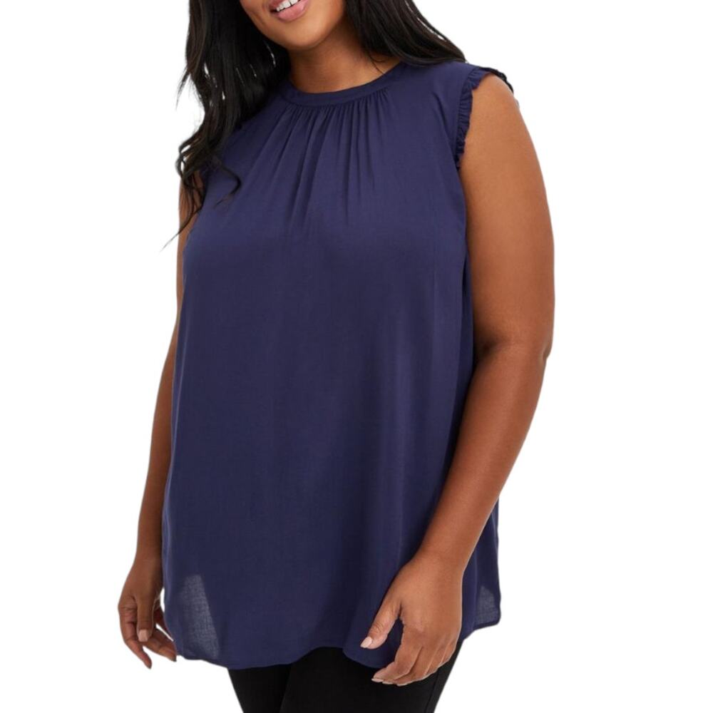 Torrid Challis Mock Neck Tank Blue 2